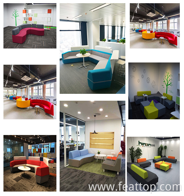 Factory Direct Modern Design Lounge Furniture Fabric Waiting Room Sofa Set